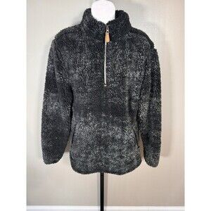 Simply Southern 1/4 Zip Sherpa Fleece Pullover Mock Neck Jacket Gray Women Sz S